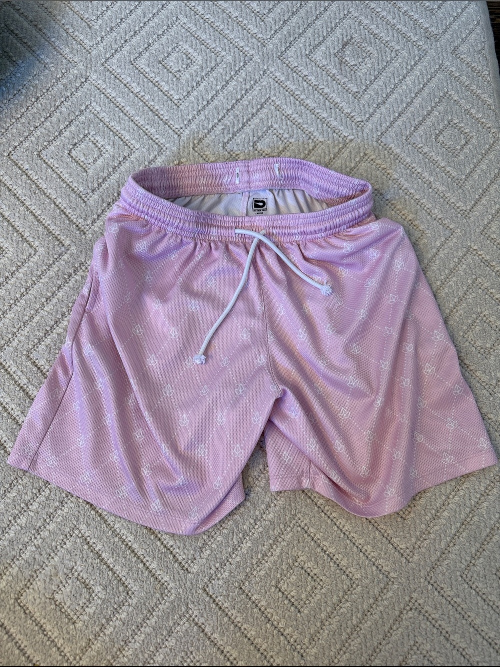 The Drip Shop Boys Light Pink Athletic Drawstring Shorts